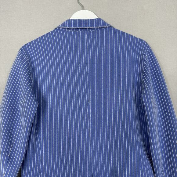 BOB Blazer Jacket Mens IT 50 Blue Striped Knit Sport Coat Made in Italy Preppy - Picture 7 of 14